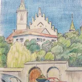 Blick zur Pfarrkirche, Karl Severin Unterberger