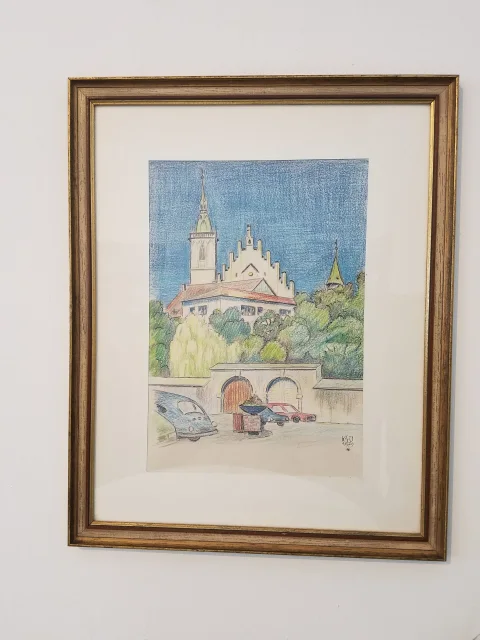 Blick zur Pfarrkirche, Karl Severin Unterberger